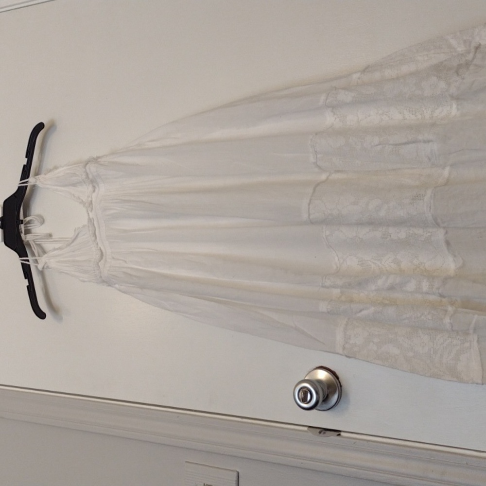 Free People Triangle Top Endless Summer White Cotton Maxi Dress XS SALE!